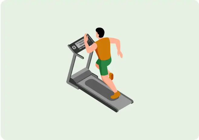 ランニングマシンで運動する人のイラスト